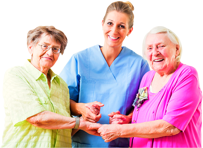 three ladies posing together